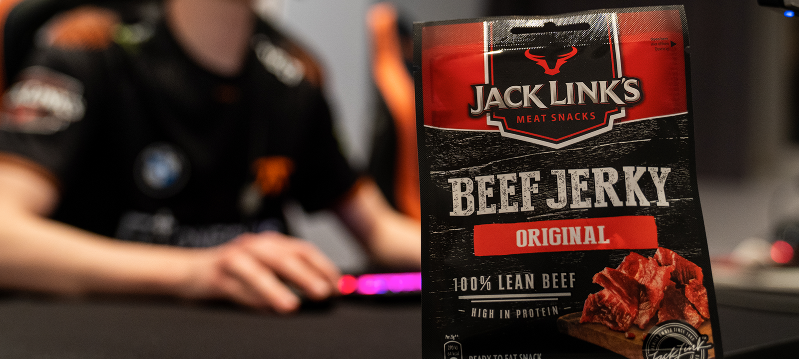 A packet of Jack Links beef jerkey
